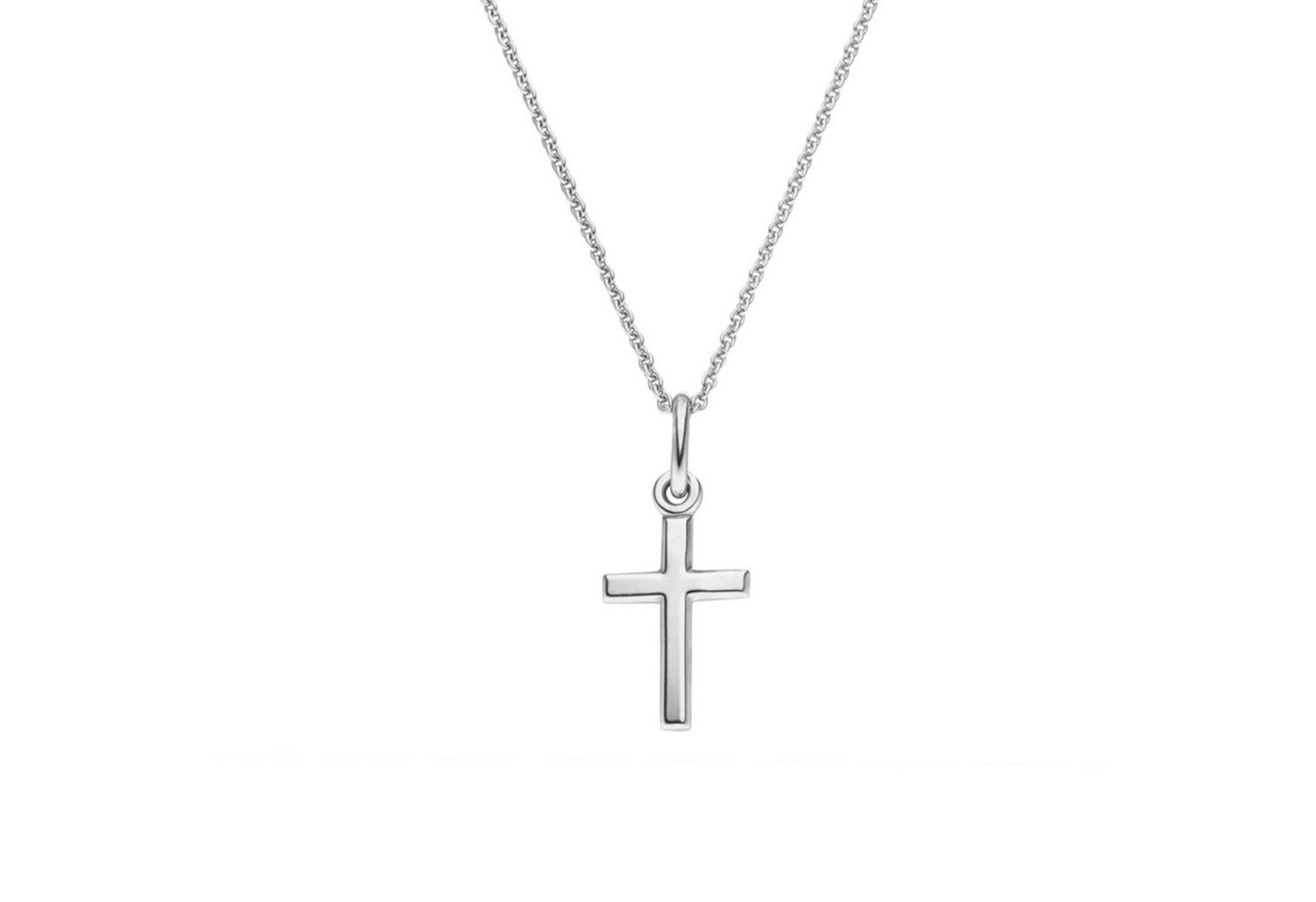 SCHOSCHON Kette mit Anhänger Halskette Kreuz Anhänger 925 Silber 15 mm, Geschenk Mädchen Konfirmation Firmung Kommunion von SCHOSCHON