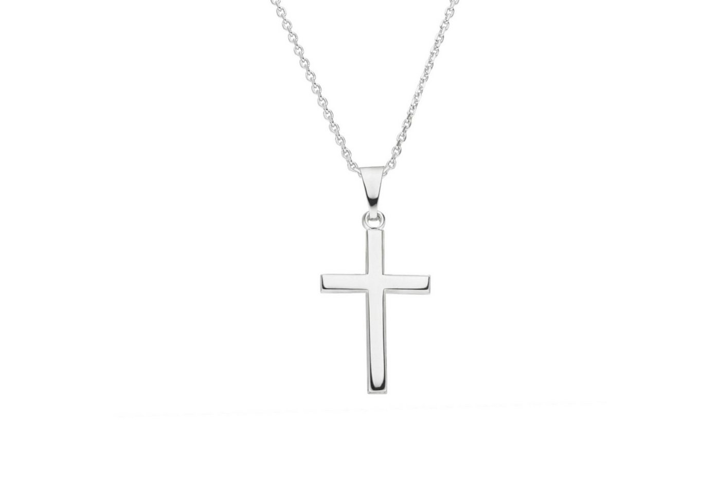 SCHOSCHON Kette mit Anhänger Halskette Kreuz Anhänger 925 Silber 22 mm, Geschenk Mädchen Konfirmation Firmung Kommunion von SCHOSCHON