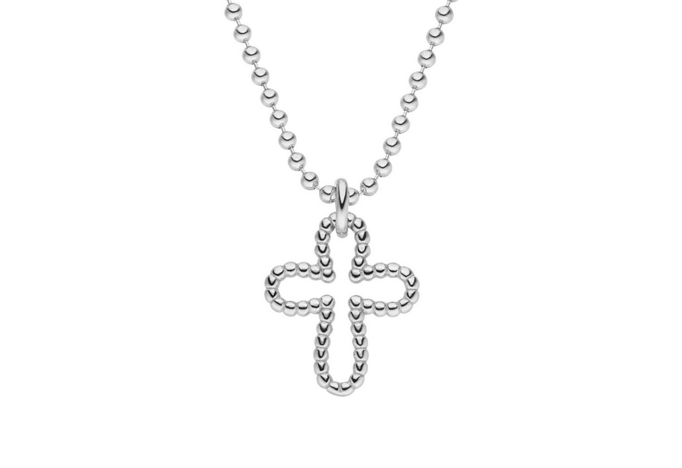 SCHOSCHON Kette mit Anhänger Kugelkette Kreuz-Anhänger aus Kugeln 925 Silber vergoldet, Geschenk Mädchen Konfirmation Firmung Kommunion von SCHOSCHON