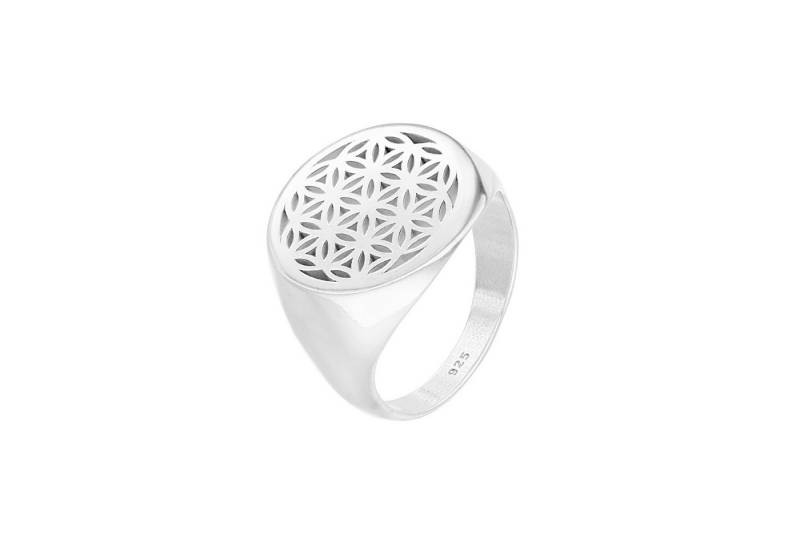 SCHOSCHON Silberring Lebensblume Damenring 925 Silber (Geschenk für Frauen Orientalisches Design, Blume des Lebens), Damen Fingerring Breiter Bandring 18 mm von SCHOSCHON