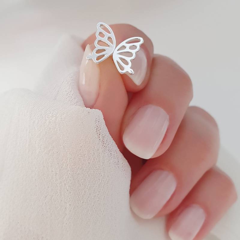 Schoschon Schmetterlingsflügeln Ohrstecker 925 Silber - Ohrringe Tochter Mädchen von SCHOSCHON