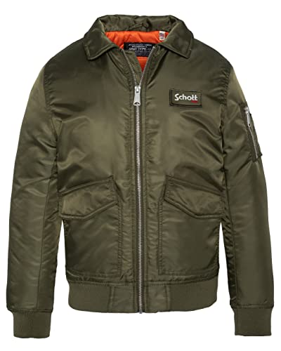 SCHOTT NYC Jungen 210100B Bomber Kinder CWU Schott, Army KAKI, 12 Jahre von Schott NYC