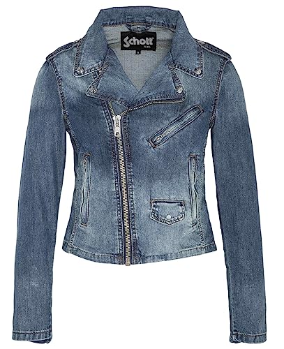 SCHOTT Damen Jktwjanisx Bomberjacke, Blau (Blue Rain Blue Rain), X-Small von Schott NYC