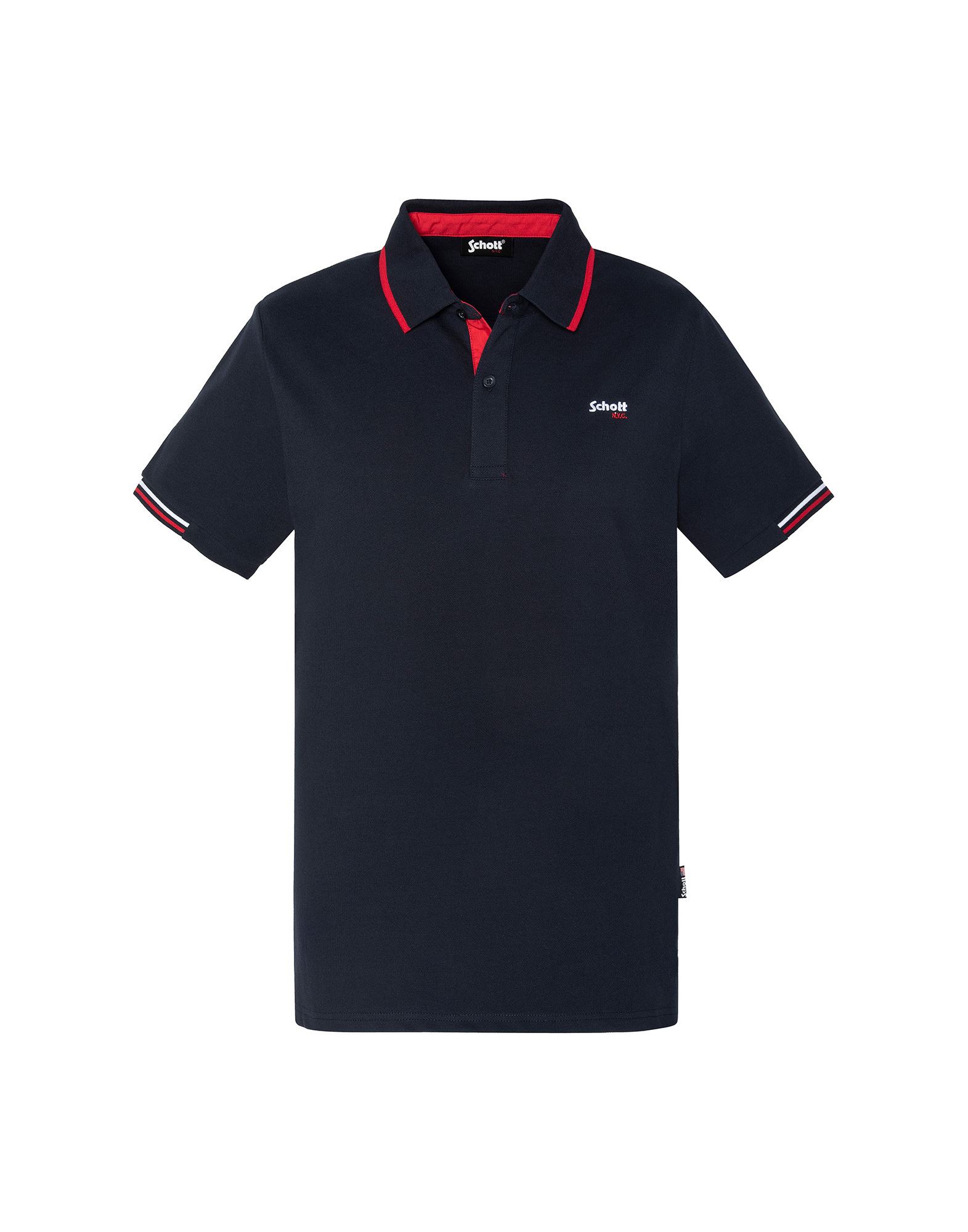 SCHOTT Poloshirt Herren Nachtblau von SCHOTT