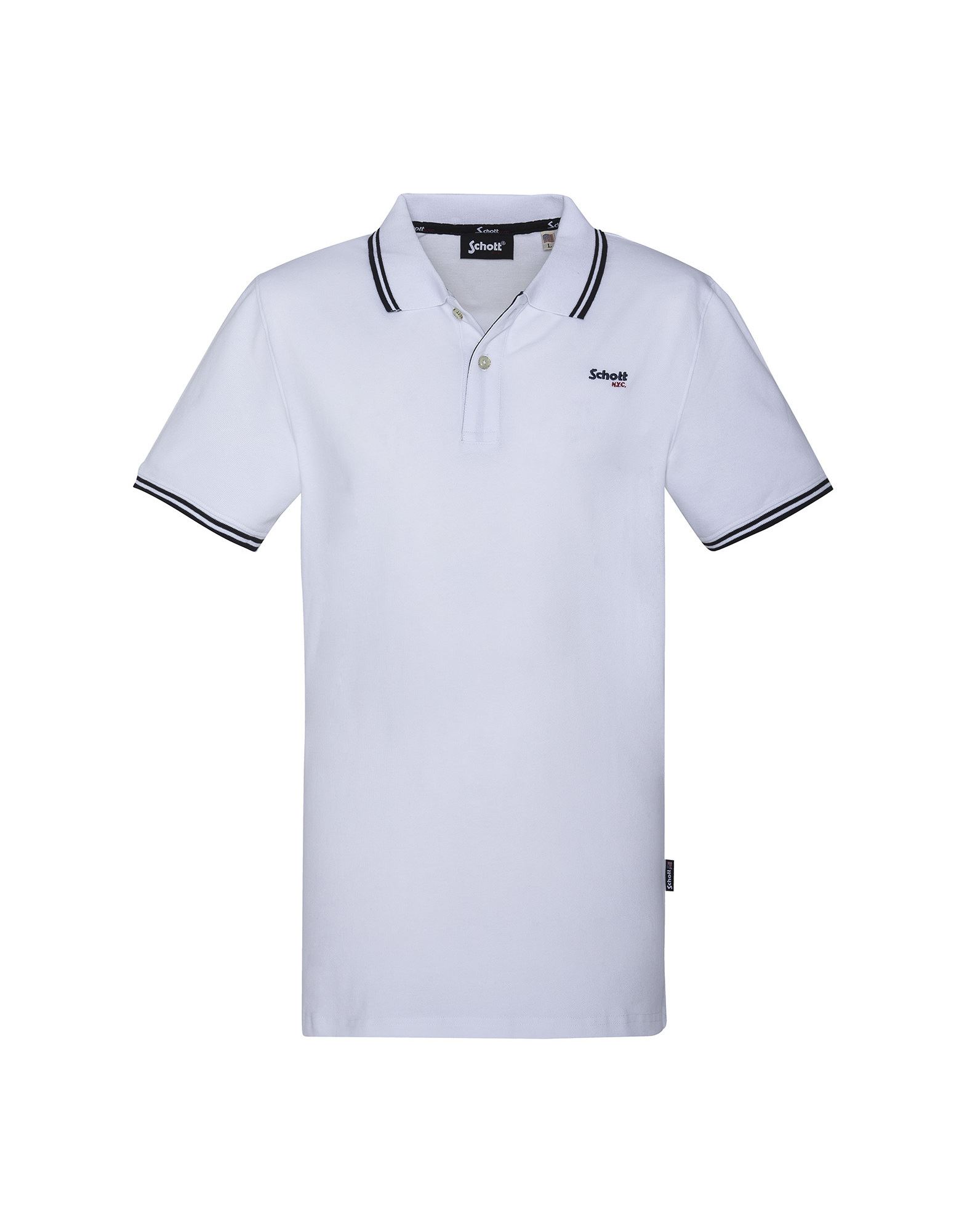 SCHOTT Poloshirt Herren Weiß von SCHOTT