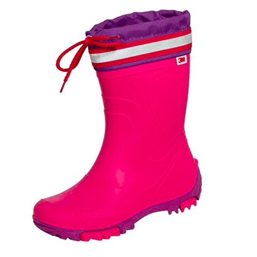 SCHUH DEPOT BOCKSTIEGEL Mädchen Gummistiefel STULPE Reflektor Fuchsia (Fuchsia, Numeric_24) von SCHUH DEPOT