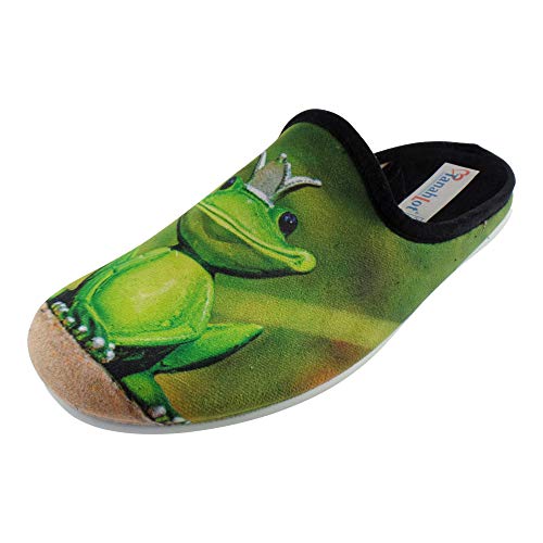 SCHUHKÖNIG Hausschuh Pantoffel HELLE SOHLE FROSCHKÖNIG 5556 (37) von Schuhkönig