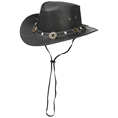 Scippis Concho Lederhut Classic Cowboyhut Australienhut (XL/60-61 - schwarz) von Scippis