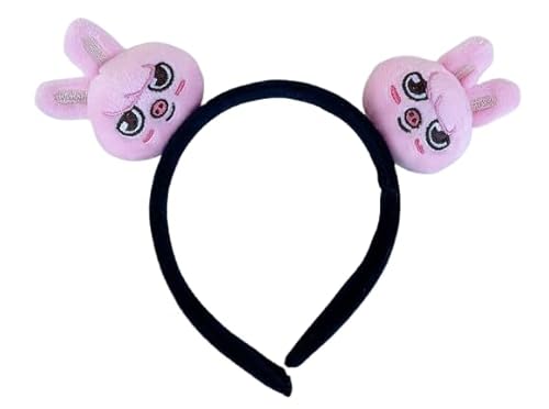 SCISSH Stray Kids 'ATE' Stirnbänder 'STAY' - SKZ Dwaekki Plüsch Bbokari Wolf Chan Jiniret Haarband (Dwaekki) - Rosa - 1 Stück - Unisex - Erwachsene - Jugend - Haarband von SCISSH