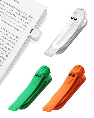 SCJJZ 3 Pack Automatisches Lesezeichen, Lesezeichen Personalisiert, Automatic Bookmark, Silikon Lesezeichen Kinder,Süßes Intelligentes Lesezeichen für Frauen Männer Leseliebhaber von SCJJZ