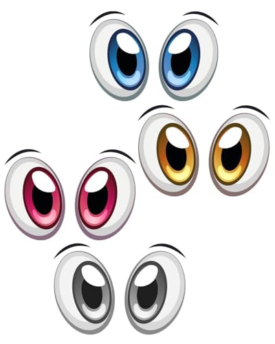 SCJJZ 4 paar Aufkleber Augen, wasserdichte Klebeaugen Selbstklebend für Mähroboter Saugroboter Geräte,PVC Dekorative Lustige Aufkleber,selbstklebend,Spaßartikel,Dekorativ,Lustig,wetterfest von SCJJZ