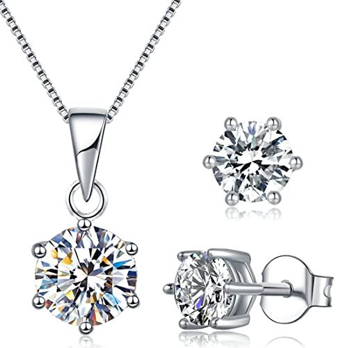 SCJJZ halskette damen,kette damen,damenschmuck,geschenke für frauen,ohrringe,ohrstecker,geschenke für freundin,geschenke für mama,Ohrstecker Halskette Set von SCJJZ