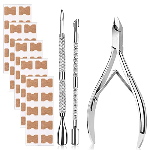 SCJJZ nagelhautentferner,neonail,eingewachsene zehennägel,zehennagel korrektur patch,eingewachsene zehennägel,pediküre set,3-teiliges Peeling-Werkzeug-Set, 5-teilige Zehennagel-Korrektur-Aufkleber von SCJJZ