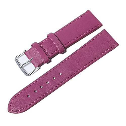 SCLHouiX Einfach Weave PU Leder -Gurt Uhrenband 12 mm, 14 mm, 16 mm, 18 mm, 20mm Uhrenband Süßigkeiten Farben Uhr Burder für Uhren Uhrengurt (Farbe: Rose, Größe: 22 mm) von SCLHouiX