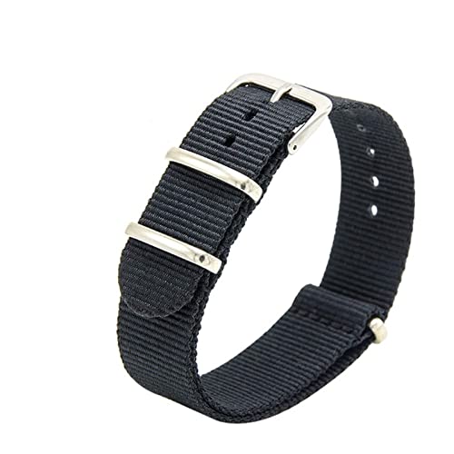 SCLHouiX Heavy Duty Nylon Canvas -Gurt 18mm 20 mm 20 mm 22 mm gestreiftes Mode Ersatz -Uhrenband Nylon Fit für NATO Watchband Uhrengurt (Farbe: Blau Orange, Größe: 20 mm) von SCLHouiX