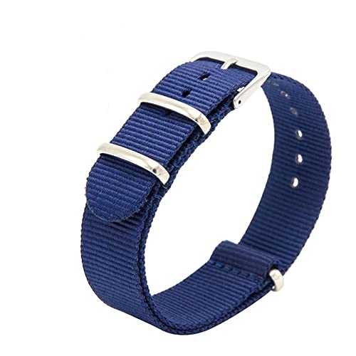 SCLHouiX Heavy Duty Nylon Canvas -Gurt 18mm 20 mm 20 mm 22 mm gestreiftes Mode Ersatz -Uhrenband Nylon Fit für NATO Watchband Uhrengurt (Farbe: Blau Orange, Größe: 20 mm) von SCLHouiX