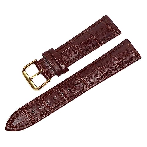 SCLHouiX Leder Uhrenbänder 18mm 20 mm 22mm Uhr Stahlstift Schnalle Bandband Armband Armband Uhren Band Uhrengurt (Farbe: Schwarz Gold, Größe: 24 mm) von SCLHouiX