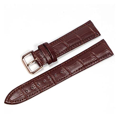 SCLHouiX Leder Uhrenbänder 18mm 20 mm 22mm Uhr Stahlstift Schnalle Bandband Armband Armband Uhren Band Uhrengurt (Farbe: Schwarz Gold, Größe: 24 mm) von SCLHouiX