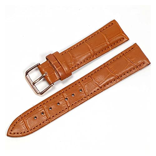 SCLHouiX Leder Uhrenbänder 18mm 20 mm 22mm Uhr Stahlstift Schnalle Bandband Armband Armband Uhren Band Uhrengurt (Farbe: Schwarz Gold, Größe: 24 mm) von SCLHouiX