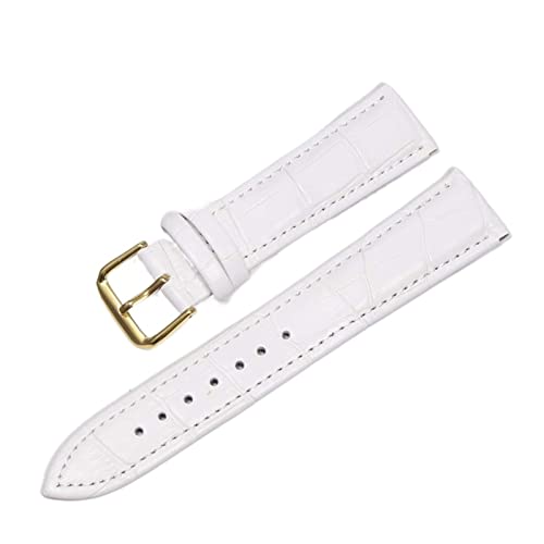 SCLHouiX Leder Uhrenbänder 18mm 20 mm 22mm Uhr Stahlstift Schnalle Bandband Armband Armband Uhren Band Uhrengurt (Farbe: Schwarz Gold, Größe: 24 mm) von SCLHouiX