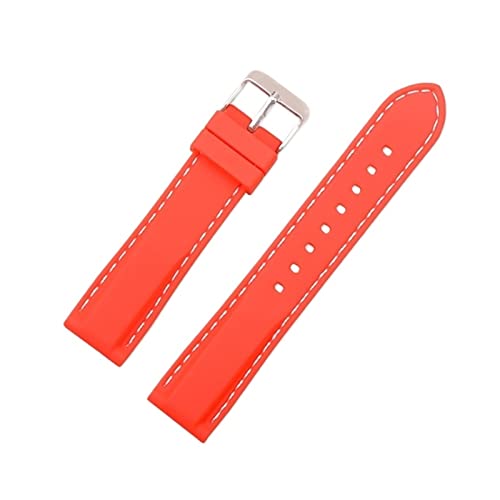 SCLHouiX Silikon Gummi -Sport -Uhren -Band Universal Watchband -Gurt Armband Armband 16mm 18 mm 20 mm 22 mm 24 mm für Männer Frauen Uhrengurt (Farbe: Schwarze rote Linie, Größe: 24mm) von SCLHouiX