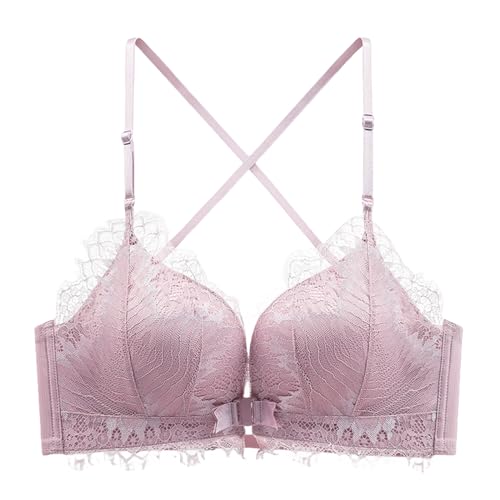 Damen-Frontverschluss Kabellose Wimpern-Bralettethin-Träger Komfort-Neckholder rückenfrei Kreuz Mehrwege-Convertible-BHS von SCOCCA