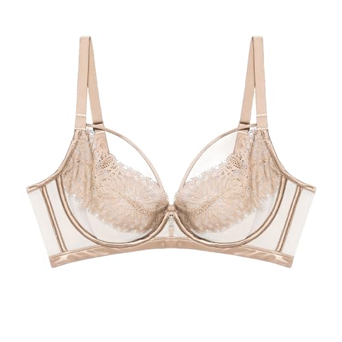 SCOCCA Push-up BH für Frauen - Wimpernspitze sexy Dekolleté Bügel Unterstützung Plunge BH - Apricot - 90A SCOCCA Push-up BH für Frauen - Wimpernspitze sexy Dekolleté Bügel Unterstützung Plunge BH - Apricot - 90A von SCOCCA