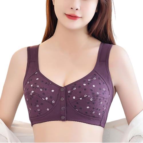 SCOCCA Damen Gänseblümchen-BH vorne Verschluss Beauty Back Full Coverage Comfor Easy Close BH Front Schnalle Korsett Mama Oma Geschenk BH von SCOCCA