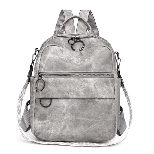 Diebstahlsichere Tasche Damen Cityrucksack Handtasche Kleiner Rucksack Für Frauen Vintage Emin Freizeit Reisen Tagesrucksack (Grey) von SCOFY FASHION