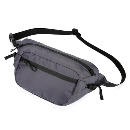 Bauchtasche Für Frauen Männer Gürteltasche Nylon Leichte Tragbare Laufgürteltaschen Minimalistische Umhängetaschen Sling Brusttasche Pack (Grau) von SCOFY FASHION