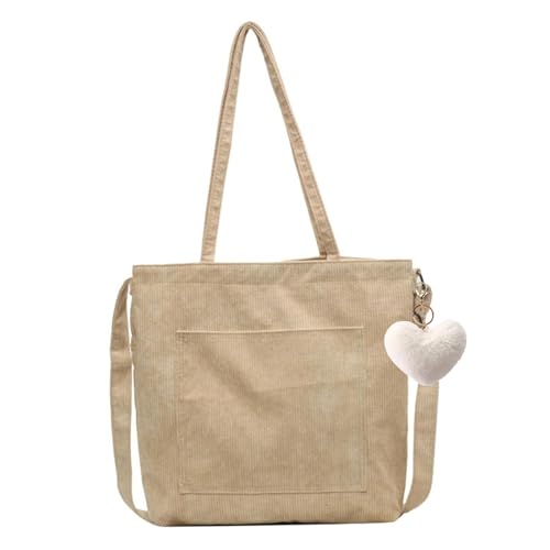 SCOFY FASHION Cord Einkaufstaschen Für Frauen Große Einkaufstaschen Mode Minimalistische Top Henkel Taschen Handtasche Umhängetasche Für Damen (Khaki) von SCOFY FASHION