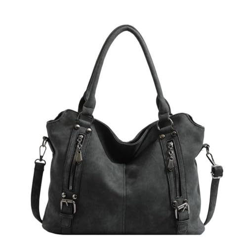 PU-Leder Vintage Einkaufstaschen Für Frauen Weiche Umhängetaschen Für Die Arbeit Minimalistische Gürtel Umhängetaschen Für Den Winter (Schwarz) von SCOFY FASHION