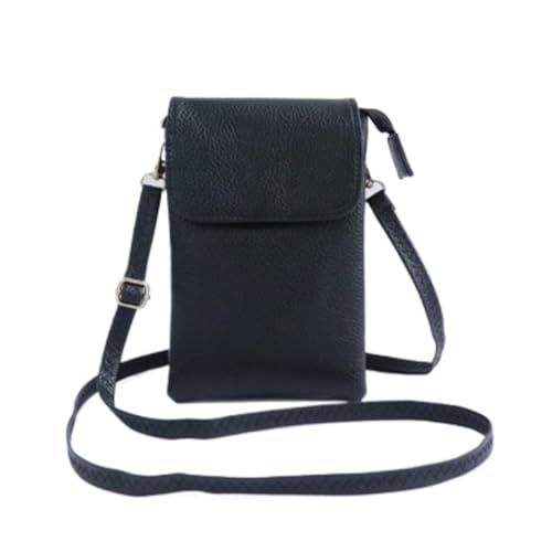 Vintage Mininmalist Crossbody Handytaschen Kleine Handtasche Umhängetaschen Geldbörsen Umhängetasche (Litschi Schwarz) von SCOFY FASHION