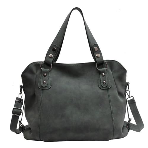 SCOFY FASHION Weiche PU-Leder Tragetaschen Für Frauen Reise Arbeit Handtaschen Minimalistische Freizeit Umhängetaschen Satchel (S-Grün) von SCOFY FASHION