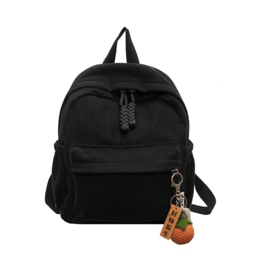 Tracvel Mini-Rucksack für Damen, Kordsamt, Diebstahlschutz, klein, Schwarz , One size von SCOFY FASHION