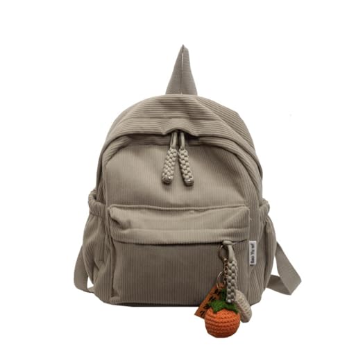 Tracvel Mini-Rucksack für Damen, Kordsamt, Diebstahlschutz, klein, khaki, One size von SCOFY FASHION