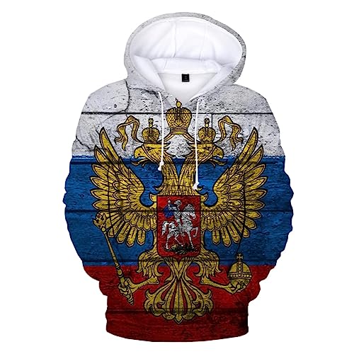 SCOOVY 2023 Russland Bär Russische Flagge Gedruckt 3D Hoodie Sweatshirts Männer Mode Lässig Pullover Harajuku Streetwear Übergroßen Jacke Mantel color2,L von SCOOVY