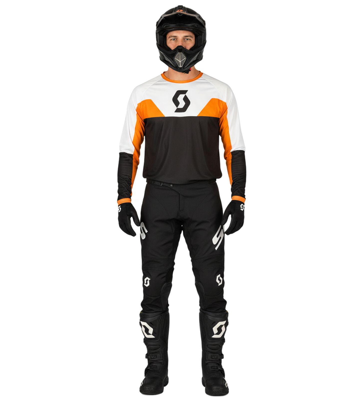 SCOTT 350 Track Evo Jersey Herren Moto-Cross Trikot langärmliges Bike-Shirt mit Belüftungsöffnungen 418528 1009 Schwarz/Weiß/Orange SCOTT 350 Track Evo Jersey Herren Moto-Cross Trikot langärmliges Bike-Shirt mit Belüftungsöffnungen 418528 1009 Schwarz/Weiß/Orange von SCOTT