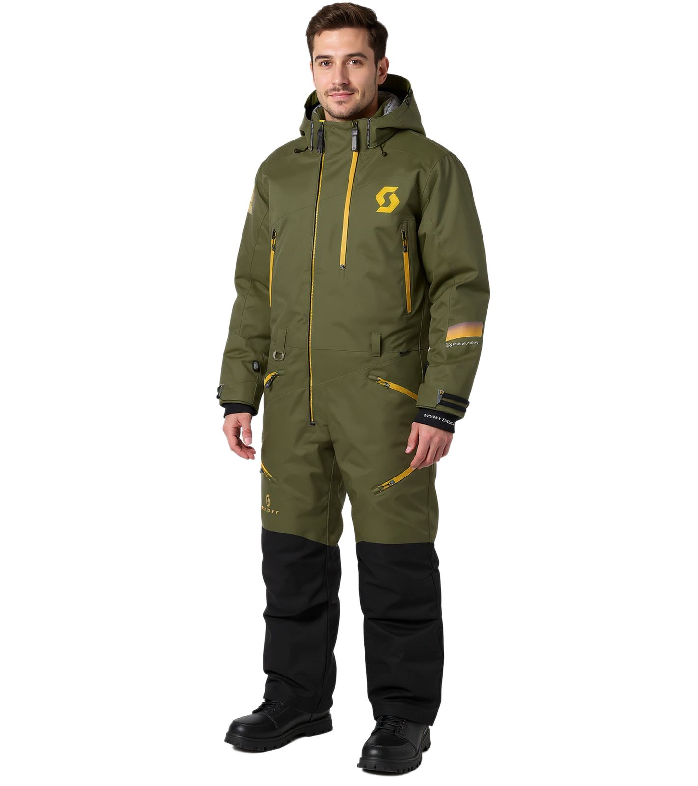 SCOTT DS-I Dryo Monosuit Herren Winter-/Schneemobil-Einteiler mit DRYOsphere 2L-Membran Motorfahrten im Schnee Winter-Offroad-Einsatz 292390 7340 Grün/Schwarz von SCOTT