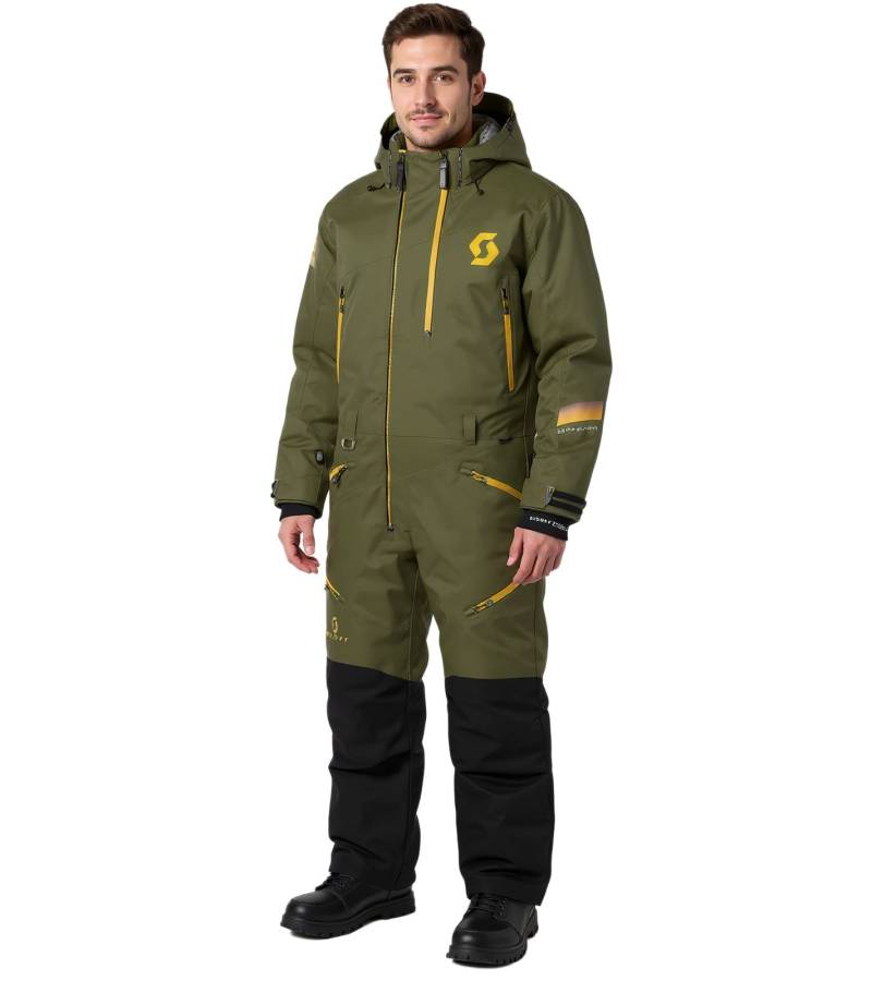 SCOTT DS-I Dryo Monosuit Herren Winter-/Schneemobil-Einteiler mit DRYOsphere 2L-Membran Motorfahrten im Schnee Winter-Offroad-Einsatz 292390 7340 Grün/Schwarz von SCOTT