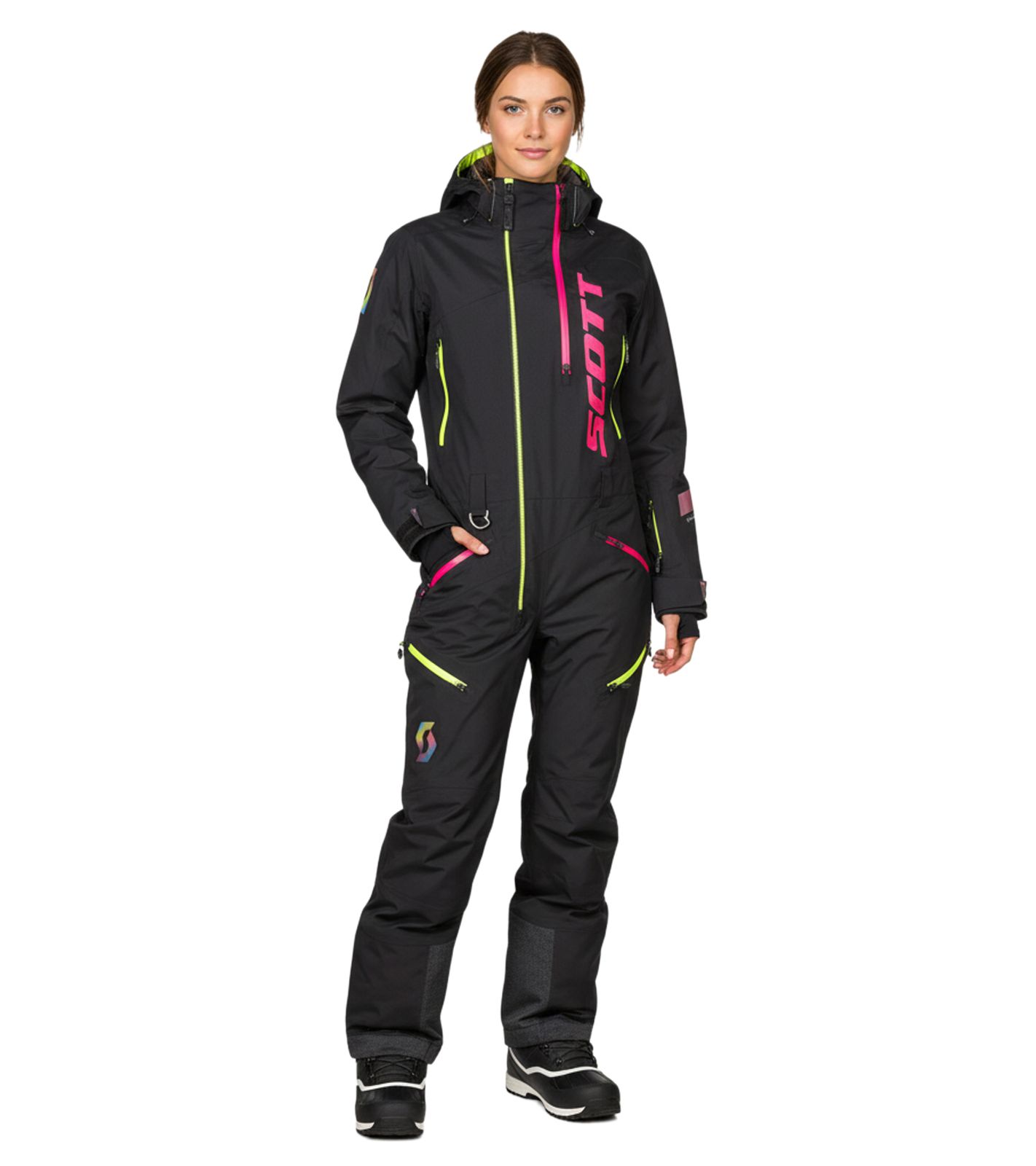 SCOTT DS Shell Dryo Monosuit Damen Winter-/Schneemobil-Einteiler mit DRYOsphere 2L-Membran Motorfahrten im Schnee Winter-Offroad-Einsatz 282394 1254 Schwarz von SCOTT