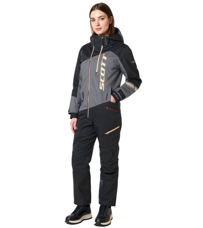 SCOTT DS Shell Dryo Monosuit Damen Winter-/Schneemobil-Einteiler mit DRYOsphere 2L-Membran Motorfahrten im Schnee Winter-Offroad-Einsatz 282394 7425 Schwarz/Grau von SCOTT