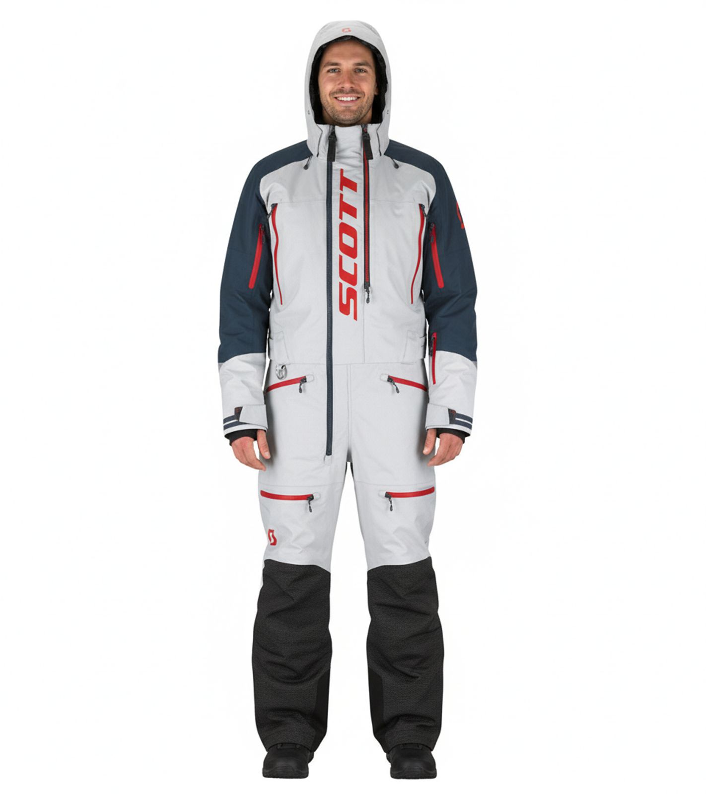 SCOTT DS Shell Dryo Monosuit Herren Winter-/Schneemobil-Einteiler mit DRYOsphere Membran Motorfahrten im Schnee Winter-Offroad-Einsatz 273259 6761 Weiß/Navy von SCOTT