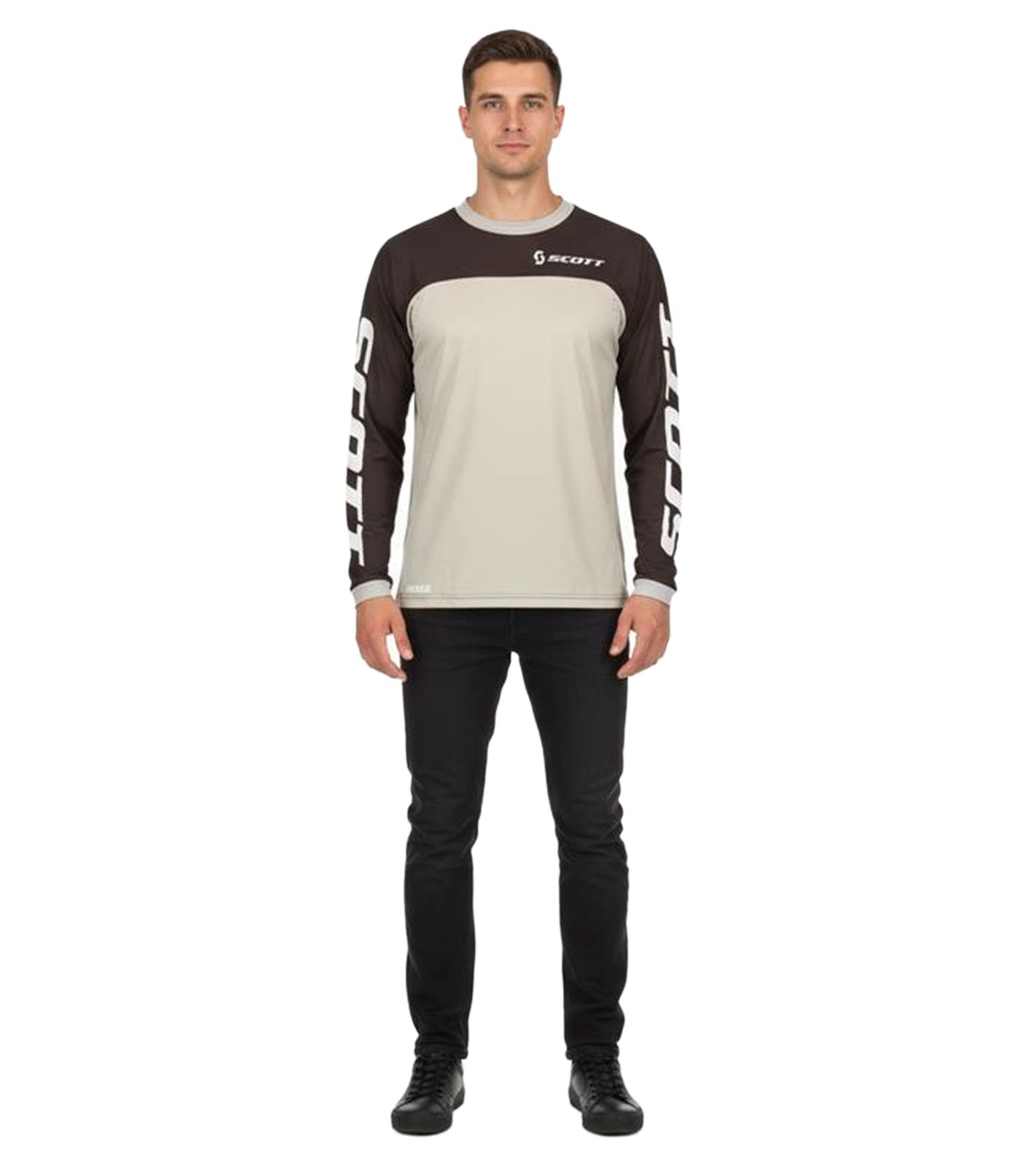 SCOTT Jersey X-Plore Swap Herren Moto-Cross Trikot langärmliges Bike-Shirt mit Stretch-Ripstop-Gewebe 292378 1001 Schwarz/Grau von SCOTT