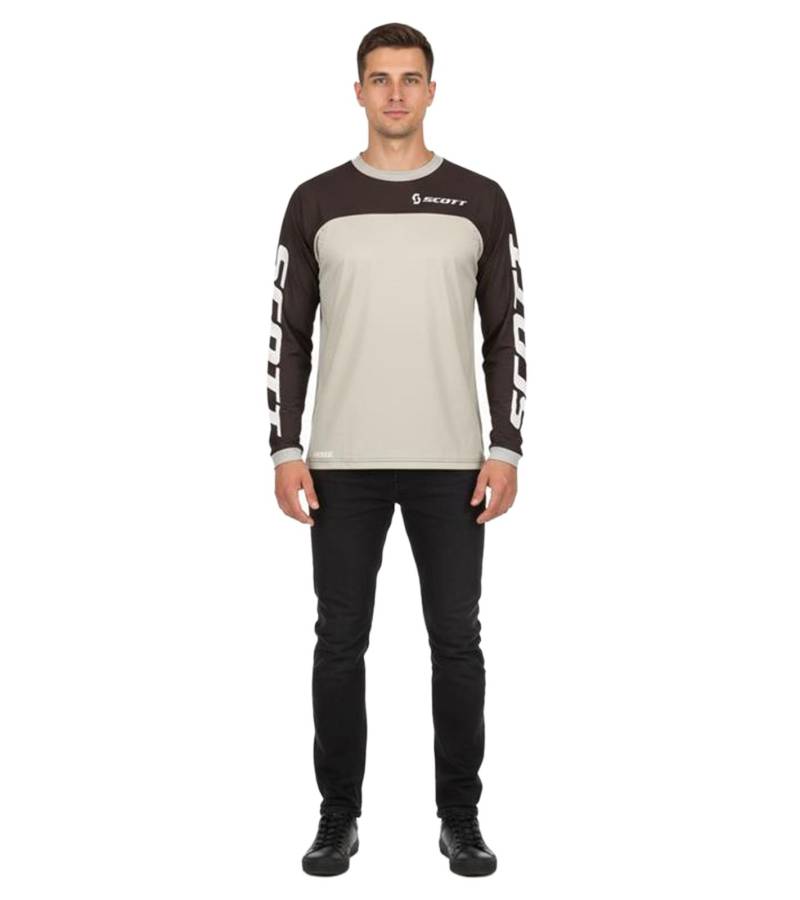 SCOTT Jersey X-Plore Swap Herren Moto-Cross Trikot langärmliges Bike-Shirt mit Stretch-Ripstop-Gewebe 292378 1001 Schwarz/Grau von SCOTT