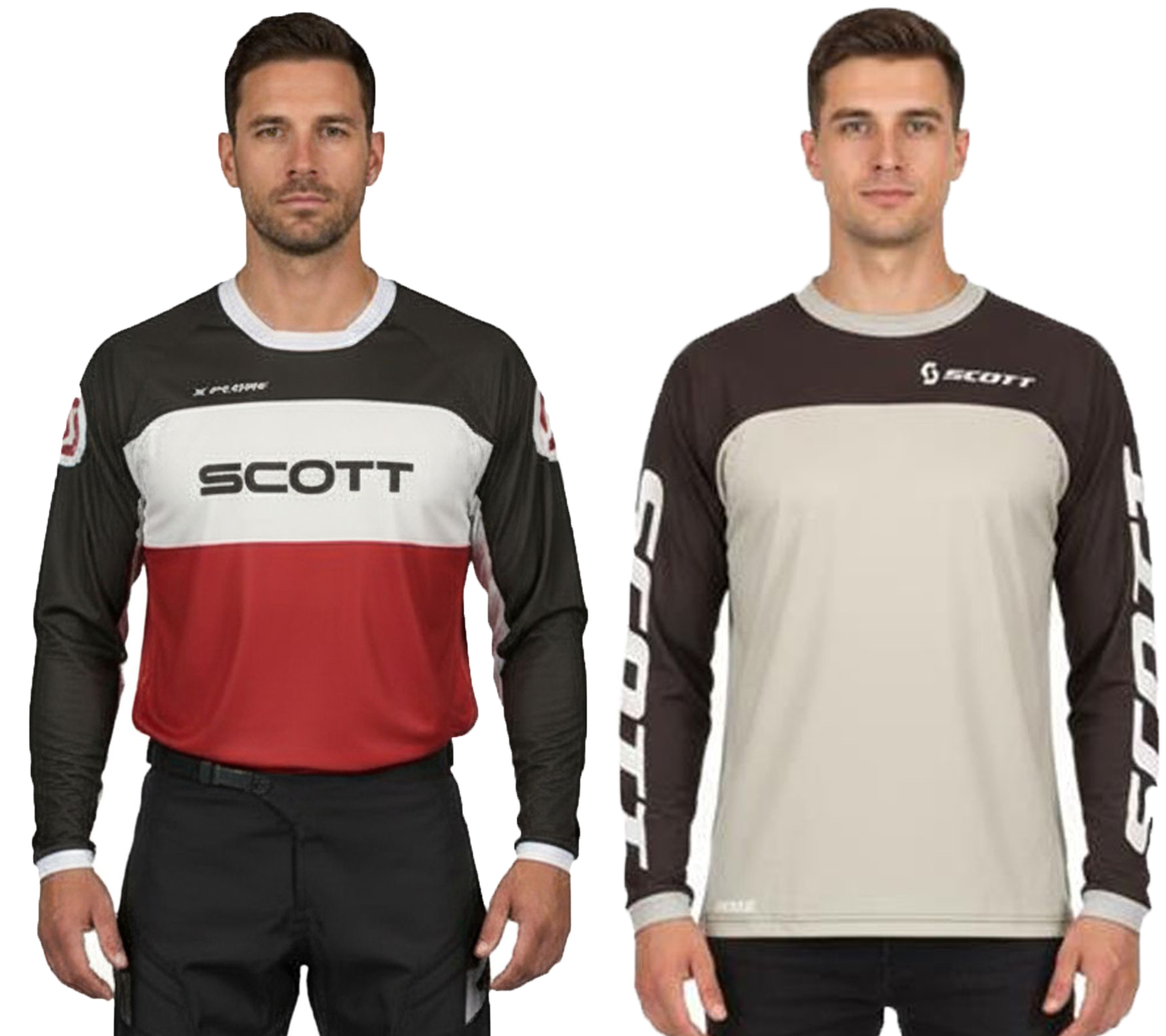 SCOTT Jersey X-Plore Swap Herren Moto-Cross Trikot langärmliges Bike-Shirt mit Stretch-Ripstop-Gewebe 292378 Grau/Schwarz oder Schwarz/Rot/Weiß von SCOTT