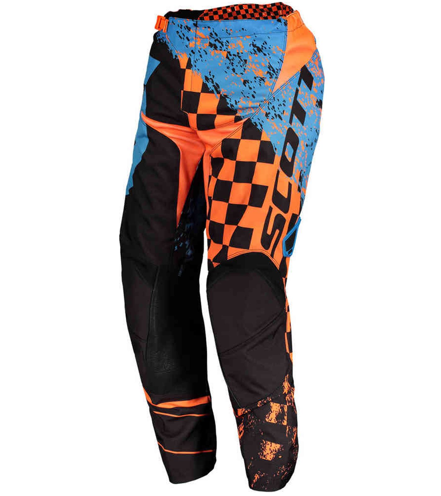 SCOTT Pant 350 Herren Moto-Cross Hose Motorsport-Kleidung mit Leder-Knie 263434 1454 Schwarz/Orange/Blau von SCOTT