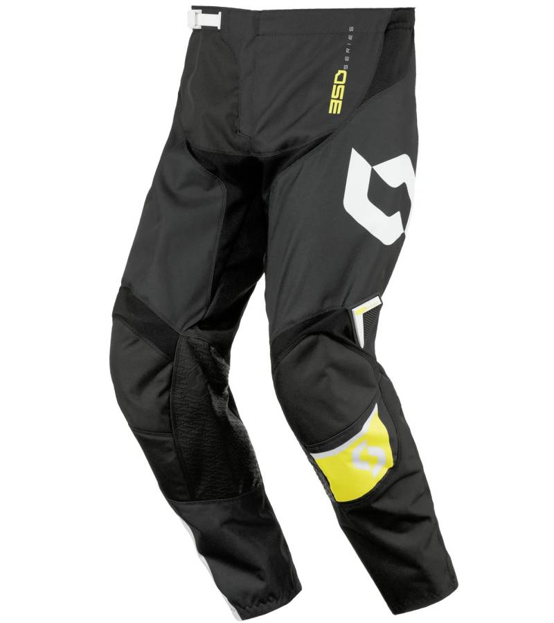 SCOTT Pant 350 Herren Moto-Cross Hose Motorsport-Kleidung mit Unterschenkel-Manschette 240917 1040 Schwarz/Weiß/Gelb von SCOTT