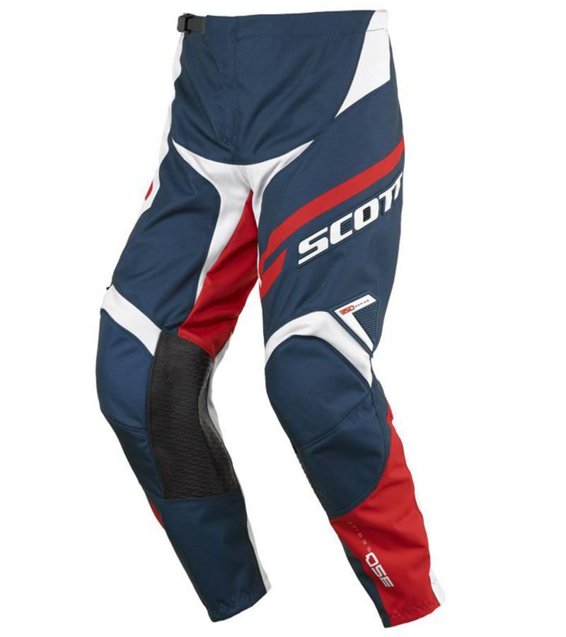 SCOTT Pant 350 Herren Moto-Cross Hose Motorsport-Kleidung mit Unterschenkel-Manschette 240919 1105 Blau/Rot/Weiß von SCOTT