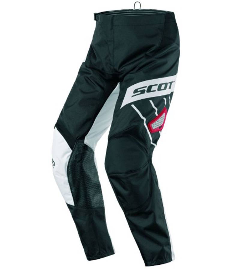 SCOTT Pant 350 Herren Moto-Cross Hose Motorsport-Kleidung mit Unterschenkel-Manschette 246911 1018 Schwarz/Weiß/Rot von SCOTT